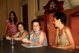 Marina Menezes, Noni Ostrower, Monica Xexéo, diretora do MNBA, e Maria Luisa Tavora