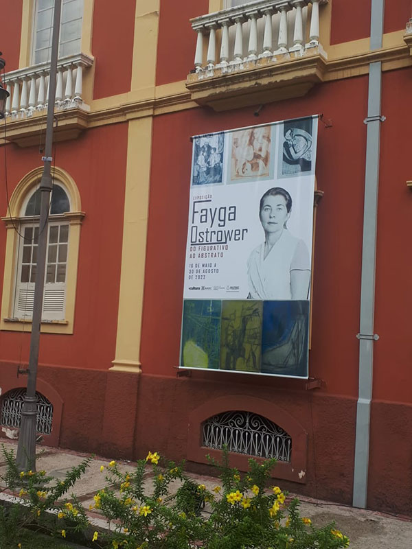 Banner da exposição “Fayga Ostrower, do figurativo ao abstrato”, Galeria Manoel Santiago, Manaus, AM, de 16.05 a 3